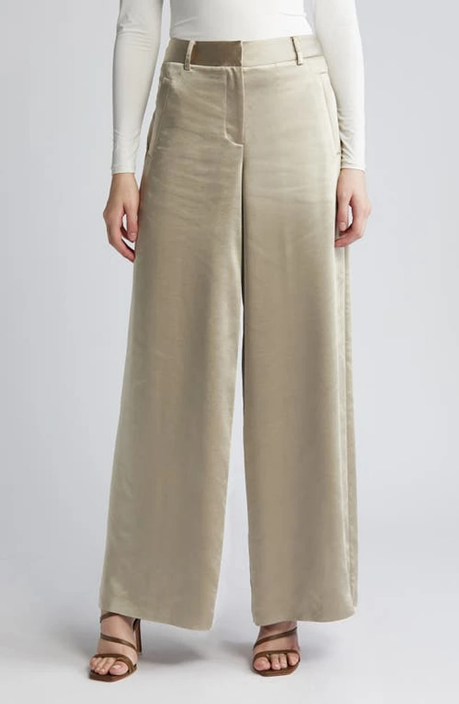 KOBI HALPERIN Maxine Wide Leg Satin Pants in Fawn at Nordstrom, Size 4