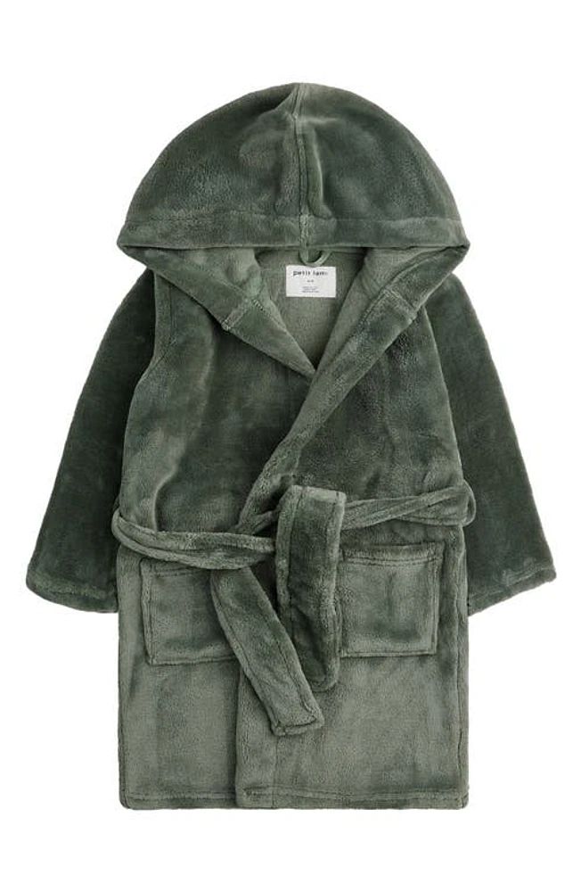 Petit Lem Kids' Plush Hooded Robe Green at Nordstrom,