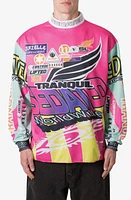 mnml Motocross Mock Neck Jersey Pink at Nordstrom,