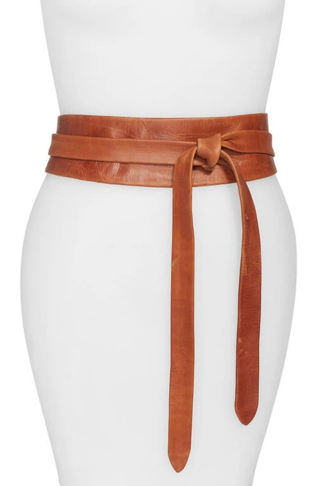 Ada Classic Wrap Belt in Cognac at Nordstrom