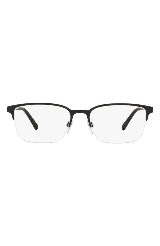 burberry 54mm Semi Rimless Optical Glasses in Black Rubber at Nordstrom