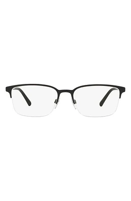 burberry 54mm Semi Rimless Optical Glasses in Black Rubber at Nordstrom