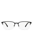 burberry 54mm Semi Rimless Optical Glasses in Black Rubber at Nordstrom