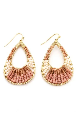 Panacea Beaded Teardrop Earrings in Beige at Nordstrom