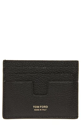 TOM FORD T-Line Soft Grain Card Holder in Black at Nordstrom