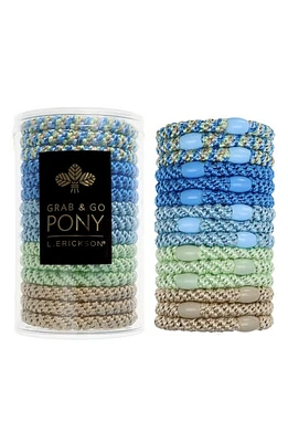 L. Erickson Grab & Go 15-Pack Braided Ponytail Holders in Salt Water at Nordstrom