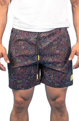 Maceoo Lion Neon Vegas Swim Trunks Black at Nordstrom,