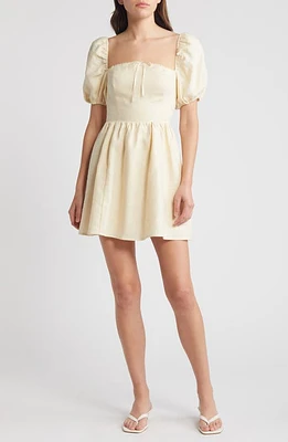 Reformation Malvina Linen Fit & Flare Dress Sugar at Nordstrom,