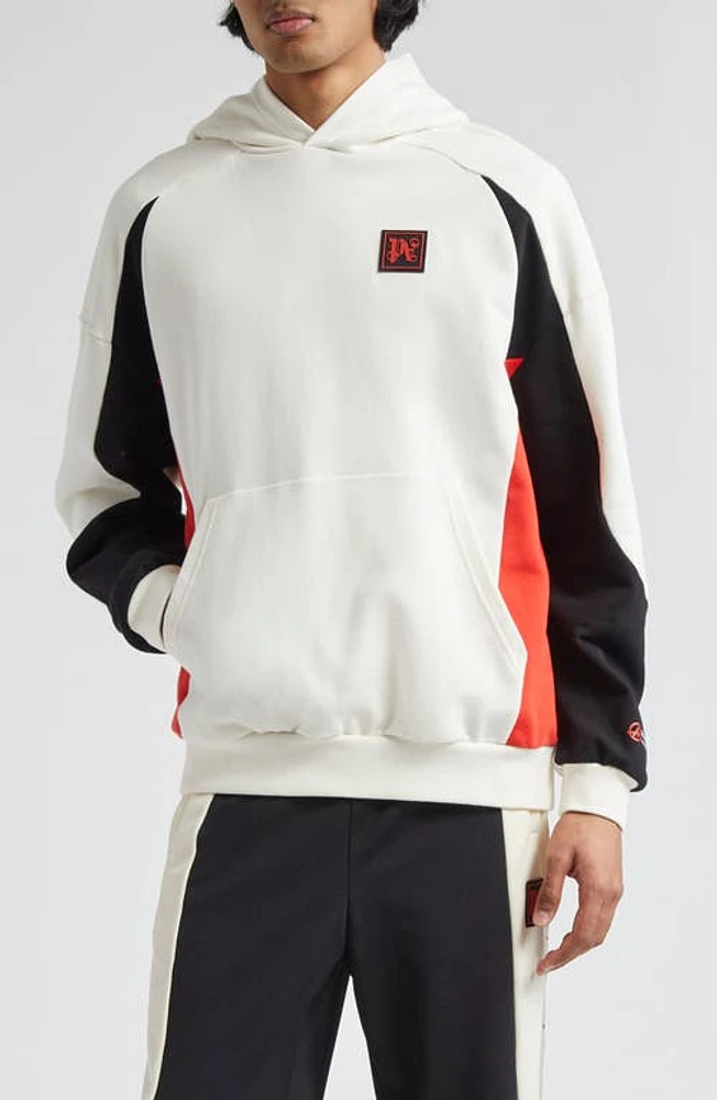 Palm Angels x MoneyGram Haas F1 Cotton Hoodie Offwhite Black at Nordstrom,