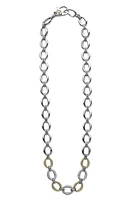 LAGOS Caviar Lux Pavé Diamond Link Necklace in Silver at Nordstrom