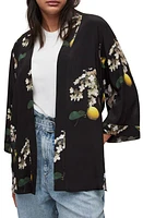 AllSaints Carina Eugenia Floral Open Jacket Black at Nordstrom, Us