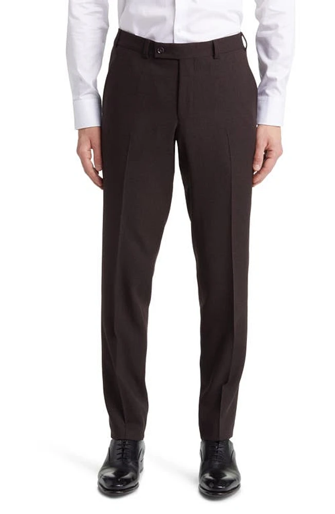 Ted Baker London Jerome Flat Front Wool Dress Pants Tobacco at Nordstrom,