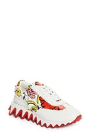 Christian Louboutin x Shun Sudo Loubishark Button Flower Sneaker White/Multi at Nordstrom