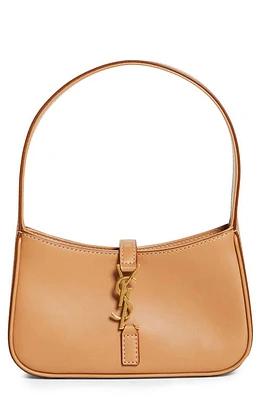 Saint Laurent Micro Le 5 à 7 Leather Hobo in Vintage Brown Gold at Nordstrom