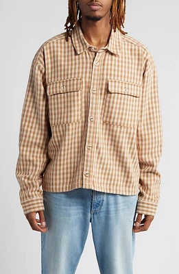 Elwood Oversize Crop Cotton Button-Up Shirt at Nordstrom,