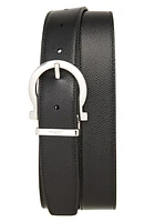 FERRAGAMO Reversible Leather Belt Black/Hickory at Nordstrom, Cm