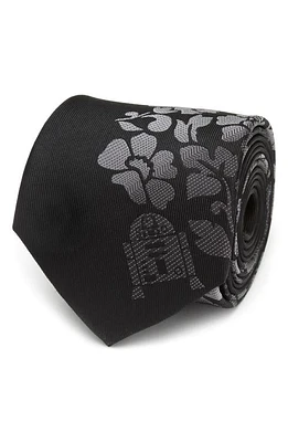 Cufflinks, Inc. Star Wars - R2D2 Floral Black Silk Tie at Nordstrom