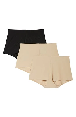 TC Matte Micro 3-Pack Boyshorts Nude/Black at Nordstrom,