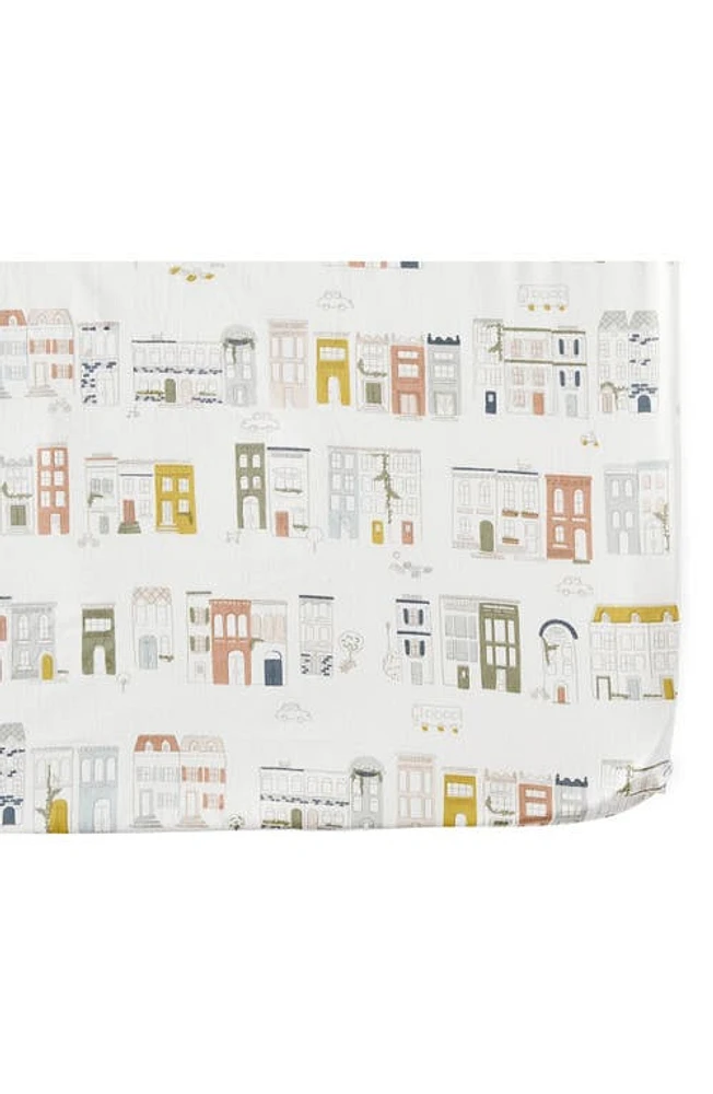 Pehr Bunny Hop Organic Cotton Crib Sheet in My Neighborhood at Nordstrom