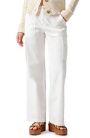 Sanctuary Reissue High Waist Straight Leg Cargo Pants White at Nordstrom,