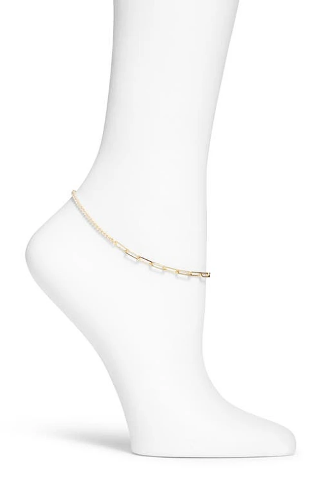 SHYMI Split Chain Anklet in Gold/White at Nordstrom