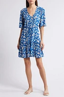 Faherty Orinda Tie Waist Button-Up Crepe Minidress at Nordstrom,