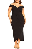 City Chic Ripple Love Off the Shoulder Maxi Dress at