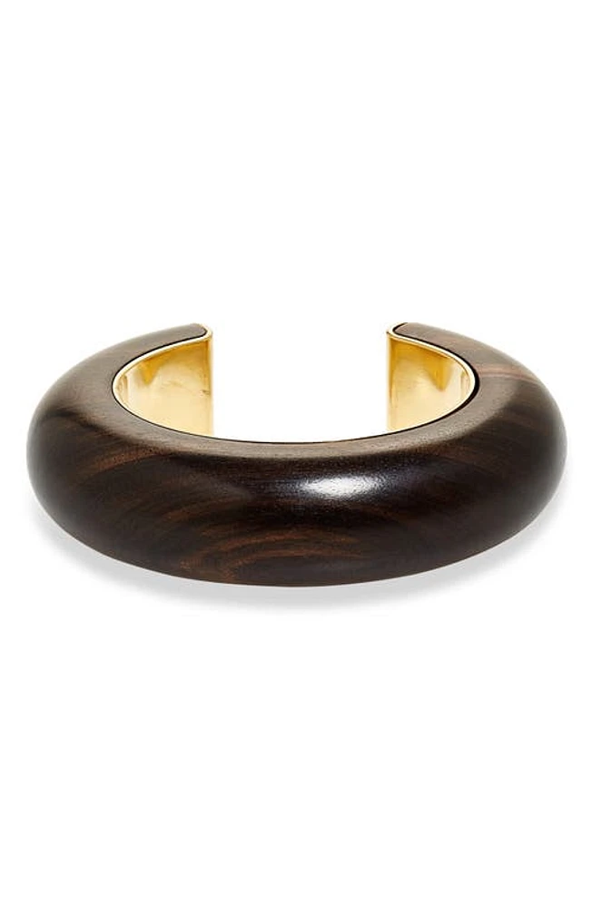 Saint Laurent Medium Cuff Bracelet in Dore/Marron Nuance at Nordstrom