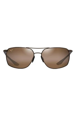 Maui Jim Puu Kukui 58mm Polarized Rectangle Sunglasses in Bronze at Nordstrom