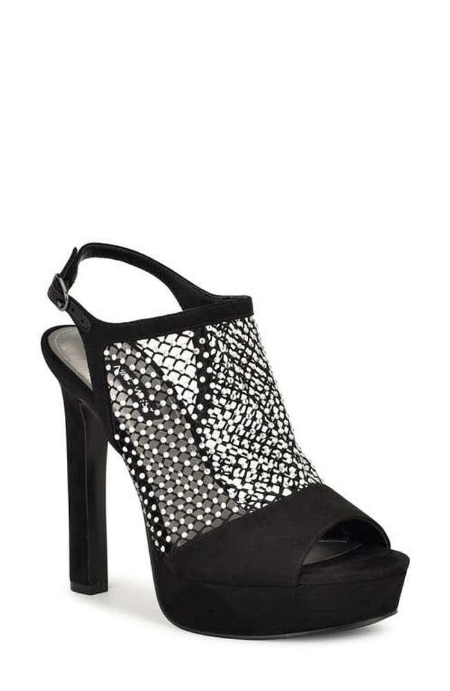 Nine West Wohmah Rhinestone Mesh Platform Sandal at Nordstrom,