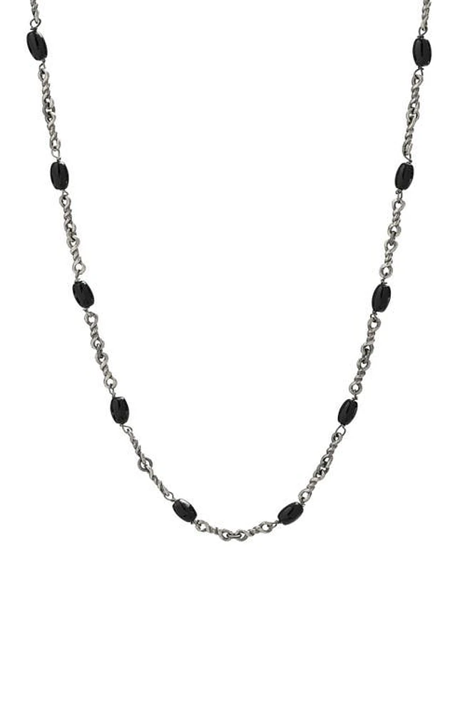 Degs & Sal Men's Black Onyx Twisted Cable Chain Necklace in Silver at Nordstrom