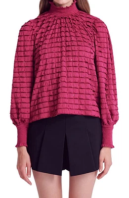 English Factory Tiered Ruffle Jersey Top Berry at Nordstrom,