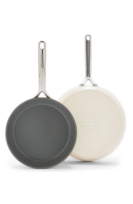 GreenPan GP5 10-Inch & 12-Inch Anodized Aluminum Ceramic Nonstick Frying Pan Set in Cream at Nordstrom