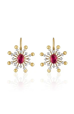 Mindi Mond Diamond & Ruby Spike Drop Earrings in 18Kyg at Nordstrom