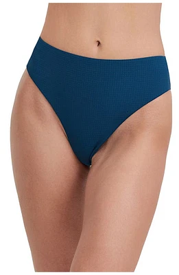 Au Naturel by Gottex Solid Textured high leg waist swim bottom Teal at Nordstrom,