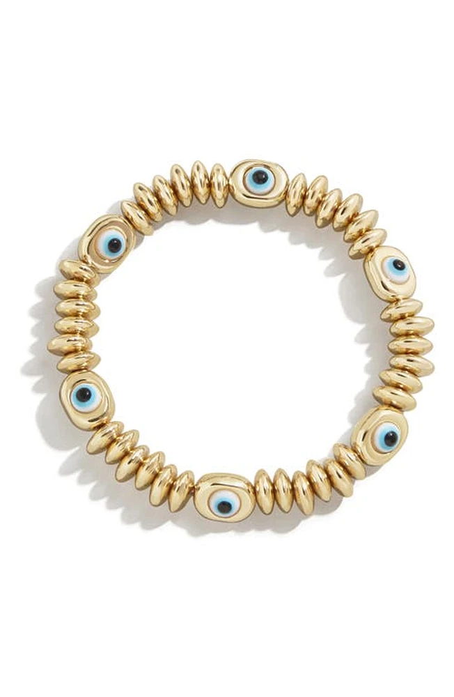 BaubleBar Evil Eye Stretch Bracelet in Gold at Nordstrom