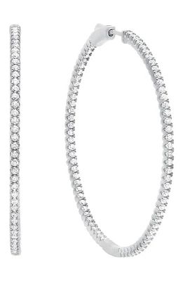 Crislu Large Pavé Cubic Zirconia Hoop Earrings in Platinum at Nordstrom