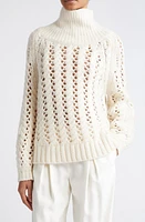 Adam Lippes Openwork Cable Silk & Cashmere Sweater Ivory at Nordstrom,