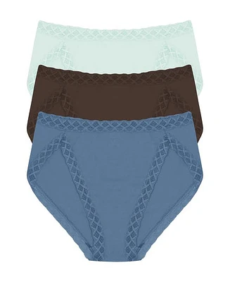 Natori Bliss Cotton French Cut Brief 3-Pack in French Roast 3-Pack at Nordstrom