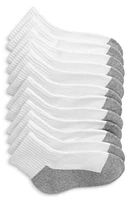 Nordstrom Kids' 6-Pack Active Quarter Socks White/grey at Nordstrom,