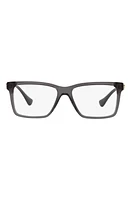 Versace 56mm Rectangular Optical Glasses in Transparent Grey at Nordstrom