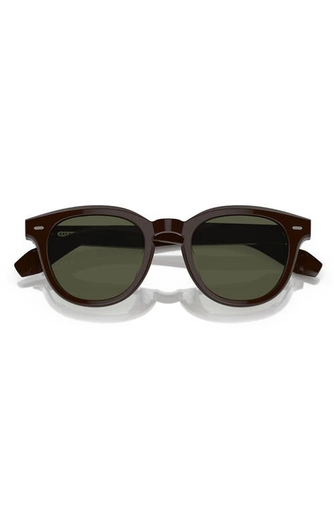 Oliver Peoples N.05 48mm Small Round Sunglasses in Brown at Nordstrom