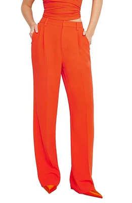 Good American Luxe Suiting Column Wide Leg Trousers at