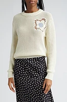 Stella McCartney Mirror Detail Cotton Sweater Cream at Nordstrom,