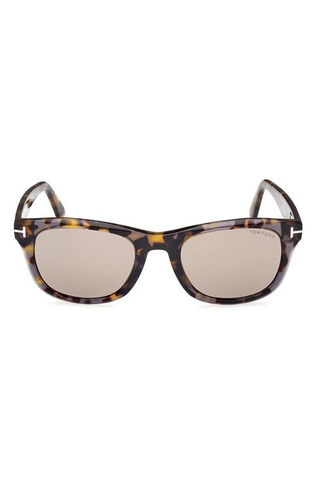 TOM FORD Kendel 54mm Square Sunglasses in Grey Havana /Roviex Mirror at Nordstrom