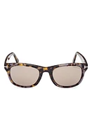 TOM FORD Kendel 54mm Square Sunglasses in Grey Havana /Roviex Mirror at Nordstrom