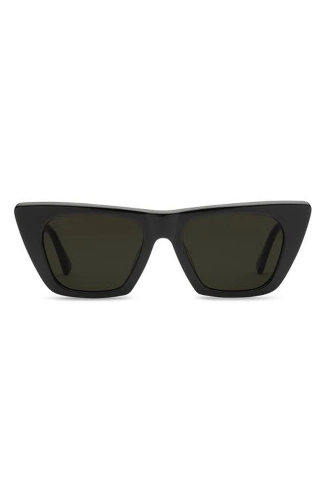 Electric Noli 50mm Polarized Cat Eye Sunglasses in Gloss Black/Grey Polar at Nordstrom