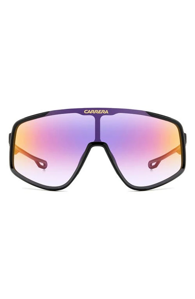 Carrera Eyewear Festival 99mm Oversize Shield Sunglasses in Black/Multilayer Viol at Nordstrom