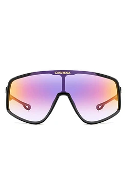 Carrera Eyewear Festival 99mm Oversize Shield Sunglasses in Black/Multilayer Viol at Nordstrom