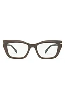 MITA SUSTAINABLE EYEWEAR 54mm Blue Light Blocking Rectangular Glasses in Matte Warm Grey/Clear at Nordstrom